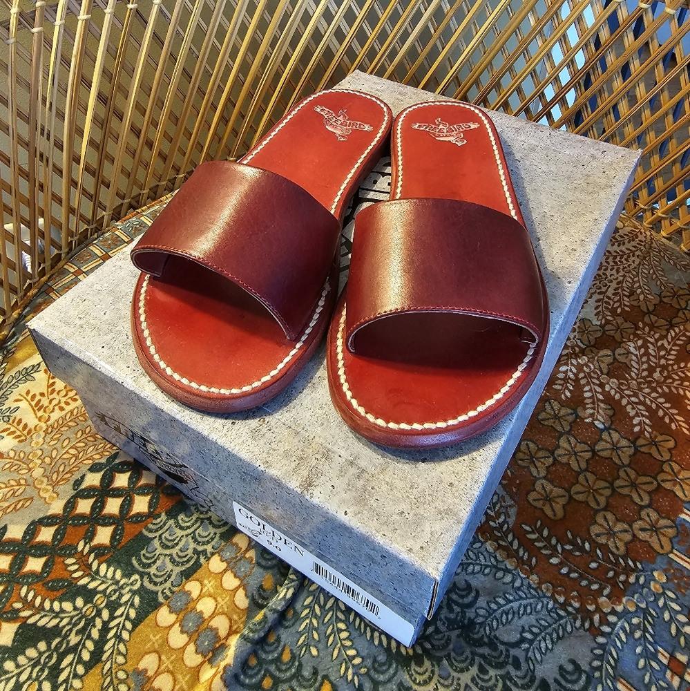 Freebird by Steven Burgundy Red Leather Slide Sandals